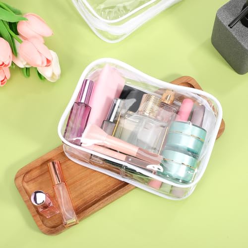 Bolsas de maquillaje transparentes de gran capacidad PLAFOPE con cremallera para uso diario 6