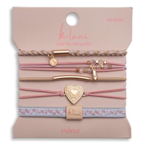 K'lani Relevé Hair Tie Bracelets - Elastic Ponytail Holder - Medium
