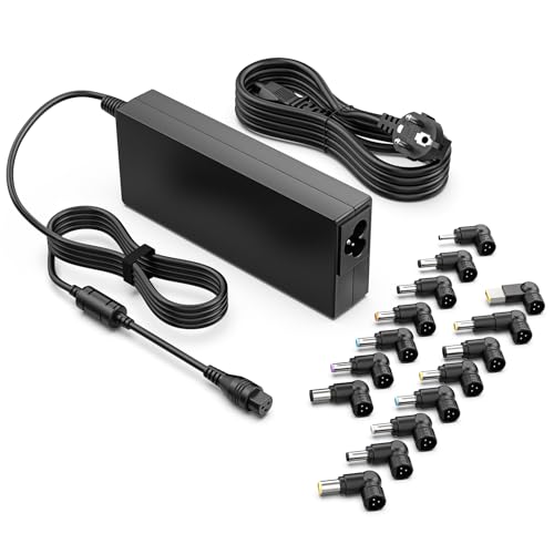 shefor 90W Universal Laptop Charger Compatible with HP Lenovo Asus Dell Acer Toshiba Sony Samsung Fujitsu MSI Medion 20V 19.5V 19V 18.5V 18V 16V 15V with 15 Adapter Plugs