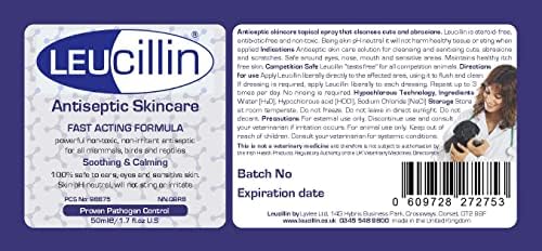 Leucillin Natural Antiseptic Dropper | Antibacterial, Antifungal & Antiviral | Ear Drops & Eye Drops for Dogs, Cats & All Animals | for All Skin Care Health | 50ml