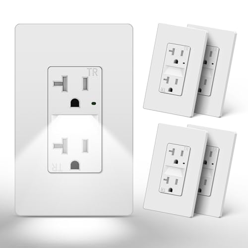 Image of CML 20A Outlet with Night Light for Hallyway & Bathroom, ETL Listed, 5 Pack