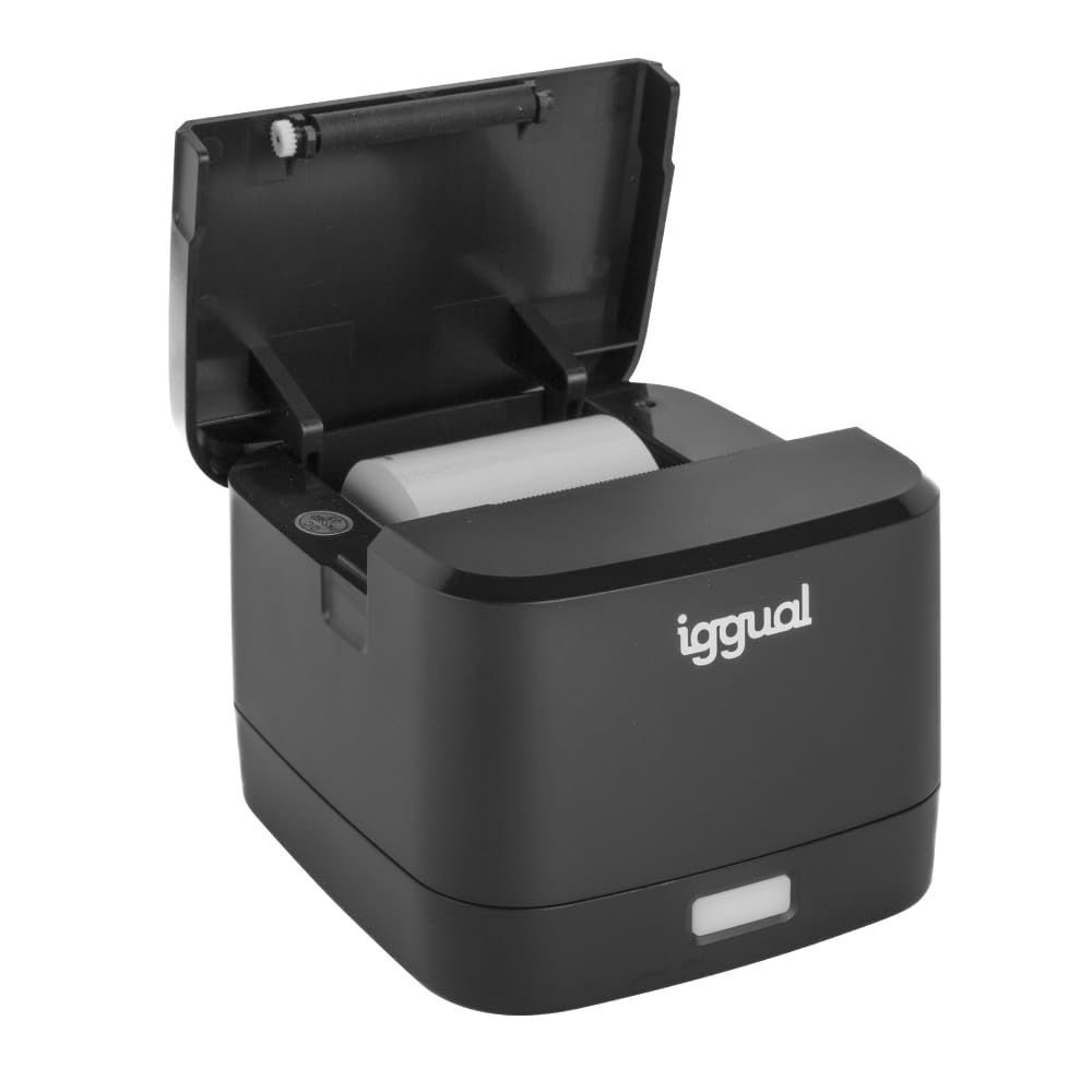iggual- TP Easy 58 USB- Impresora Térmica de Tickets y Recibos para TPV-POS.- Conexiones USB+RJ11- Rollo Térmico 58 mm- Velocidad: 90mm/seg- Windows 11/10/8/7/Vista/XP/2000/JPOS/Linux. Negro