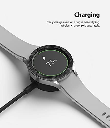 Ringke Bezel Styling Compatible with Samsung Galaxy Watch 4 Classic 46mm Adhesive Frame Ring Cover Anti Scratch [Stainless Steel] Protection for Galaxy Watch4 Classic 46mm - Black [46-41]