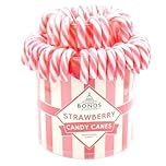 Candy Canes Bulk Buy for Gifts Mini 60 x 5g Peppermint Sweets Red White Green Striped Treats for Kids – Tree Decoration, Party Bags, Stocking Fillers & Events (Bonds Fountain Candy cane, Strawberry)
