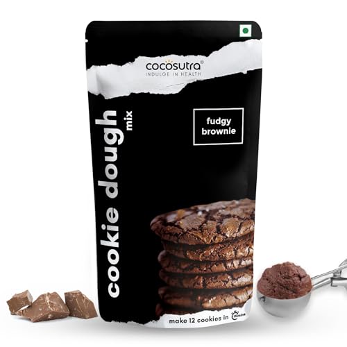 Image of Cocosutra Fudgy Brownie Cookie Dough Mix, 220g | 100% Natural & Vegan, 3 Easy Steps, Whisk, Scoop & Bake