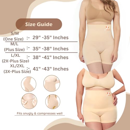 Image of FIT PICK Tummy Tucker Women Shapewear for Women Tummy Control High Waist Body Shapewear with Anti Rolling Comfortable, Breathable Seamless Body Shaper (Small-Medium) Beige