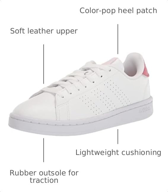 Image of adidas Womens Advantage Lace Up Sneakers Shoes Casual - White