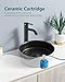 Aolemi Matte Black Vessel Sink Faucet Bathroom Faucet Tall Stainless Steel Bathroom Sink Faucet Single Handle One Hole Round Body with Pop up Drain Basin Bowl Vanity Lavatory Mixer Tap