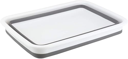 Miniatura 4 de Home Basics Plegable de silicona y plástico multiusos, cubo de lavado, lavabo portátil, sartene, tina de platos, cubo de hielo para uso en