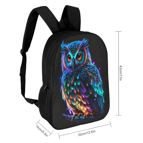 OBLUE Neon Colorful Owl Backpack 17 Inch Shoulders Daypack Simple Leisure Travel Bag2