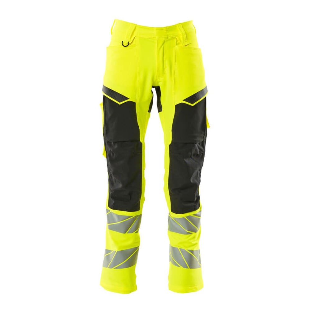 Mascot 19479-711-1709 Accelerate Safe Ultimate Stretch Wasserabweisend Zweifarbig Hose mit Knietaschen, Hi-Vis Gelb/Schwarz, 76C50 Größe