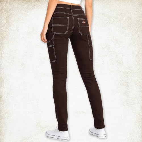 Image of Dickies Womens Casual Slim Fit Carpenter Pant-Non Stretch-Runs Small | Non-Stretch Utility Fabric with Functional Pockets, Runs Small So Size Up, Casual Styling That Pairs with Tees