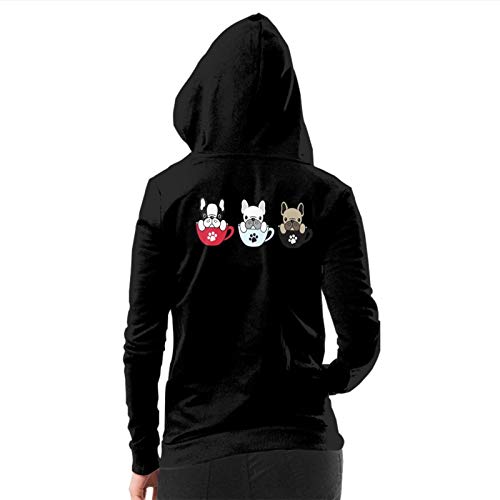 Keceur Women's Zip Up Hoodie Pockets Sweatshirt Cozy Warm Loose Jacket Ladies Heavyweight Fashion Hoodies Winter Coat Jogging Suits, French Dog Paw Heart Love