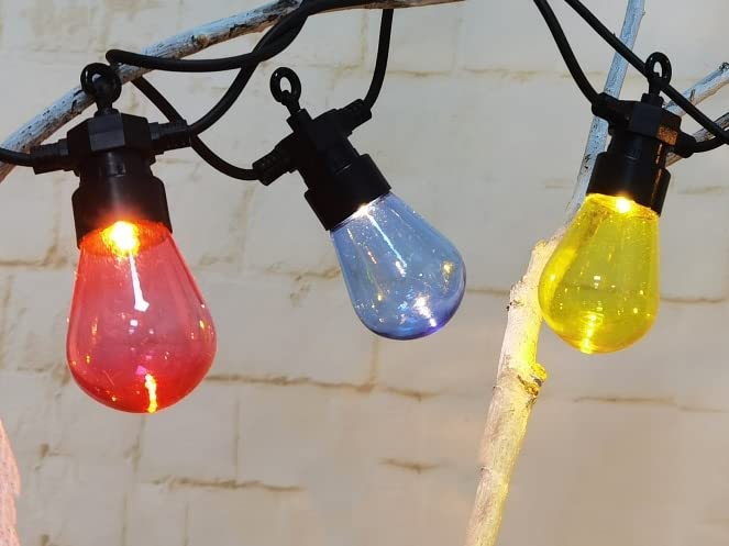 Guirlande guinguette extérieure 40 lampes multicolores au blanc chaud