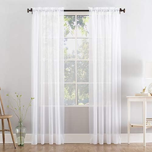 Megachest Woven Voile Slot Top Curtain 2 Panels (pure white, 78" wideX81 drop(W200cmXH206cm))