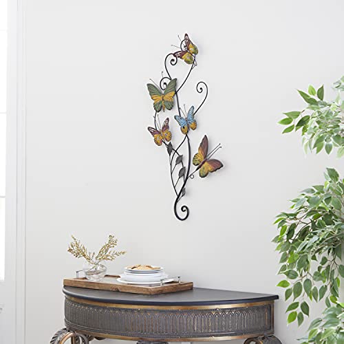 Deco 79 Metal Butterfly Indoor Outdoor Wall Decor, 15" X 1" X 29", Multi Colored #TOP11