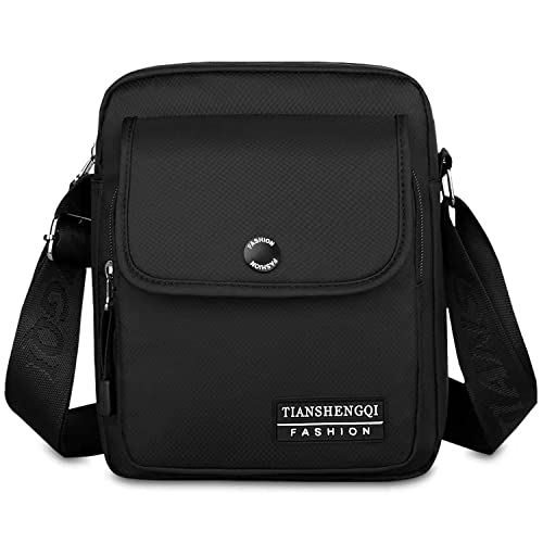 CX&LL Sporttasche für Herren, Umhängetasche, Messenger Bag, Schultertasche, Casual, Arbeit, Reisen für Arbeit und Schule (Schwarz), Schwarz , Einheitsgröße Cover