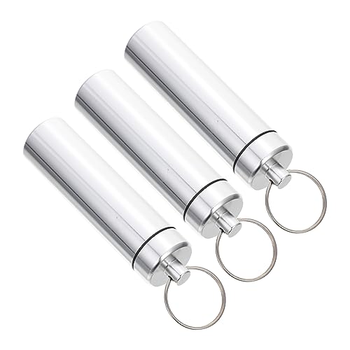 BEBEMOKO Aluminum Bottle Storage Box Swab Portable Keyring Case Waterproof for Travel