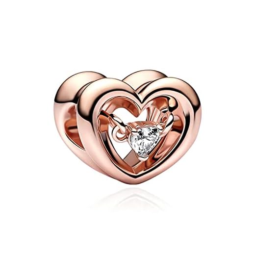 VALGACLS Radiant Heart & Floating Charm Rose Gold Charms
