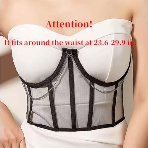 Sup-Coente Goth Waist Corset Belt for Women Gothic Punk Alt Emo Fashion3