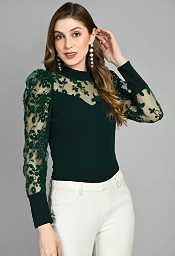 Image of IUGA Women Regular Sleeve High Neck Solid Top