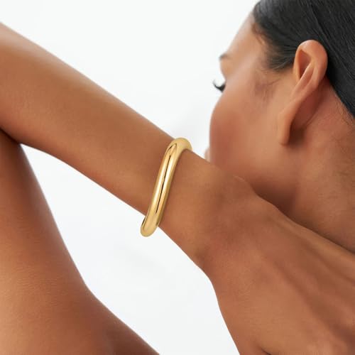 Brazaletes en oro para mujeres pulseras abiertas trenzadas ideales para eventos y diario 4