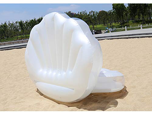 Ha·ihe Shell Shape Swimming Inflatable Pool Float, Water Bed Lounge Chair Cushion Float Floating Row Swim Ring Inflatable Hammock Pool Beach Toy For Adults #TOP3