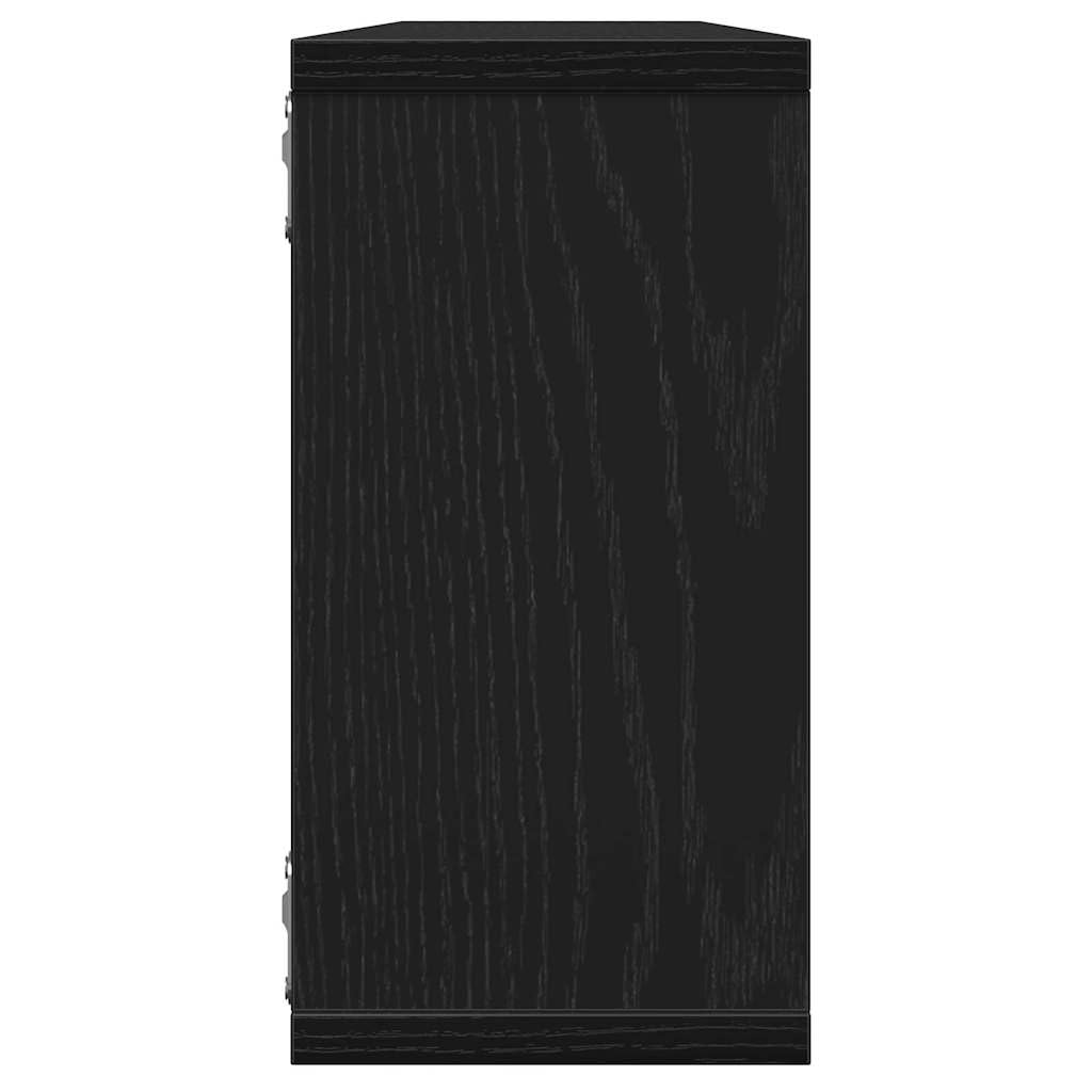 Homgoday Estantes cúbicos de Pared 2 uds Roble Negro 100x15x30 cm Estantería de Pared Colgante Flotante Almacenamiento Espacio Decoración Artículos Diarios en Familia