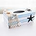 Eonyea Wood Tissue Box Cover Shell Fishnet Beach Pumping Tray Tissue Holders (Starfish)