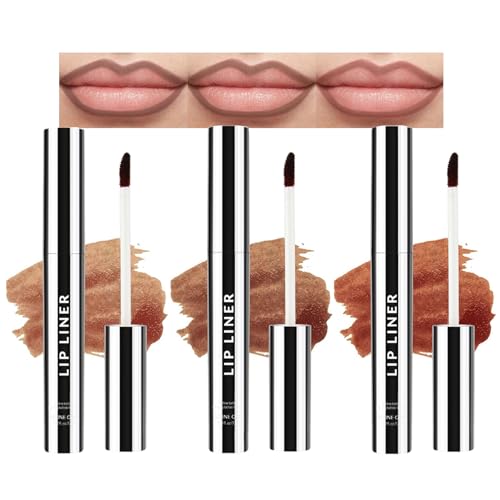 Peel Off Lip Liner Stain, 3 Farben Abziehbarer Lip Stain Matte, Lippenfleck Peel Off Wasserfest & Langanhaltender, Lip Tattoo Highly Pigmented, Lip Tint Lippenstift Geschenk für Frauen Pralle Lippen