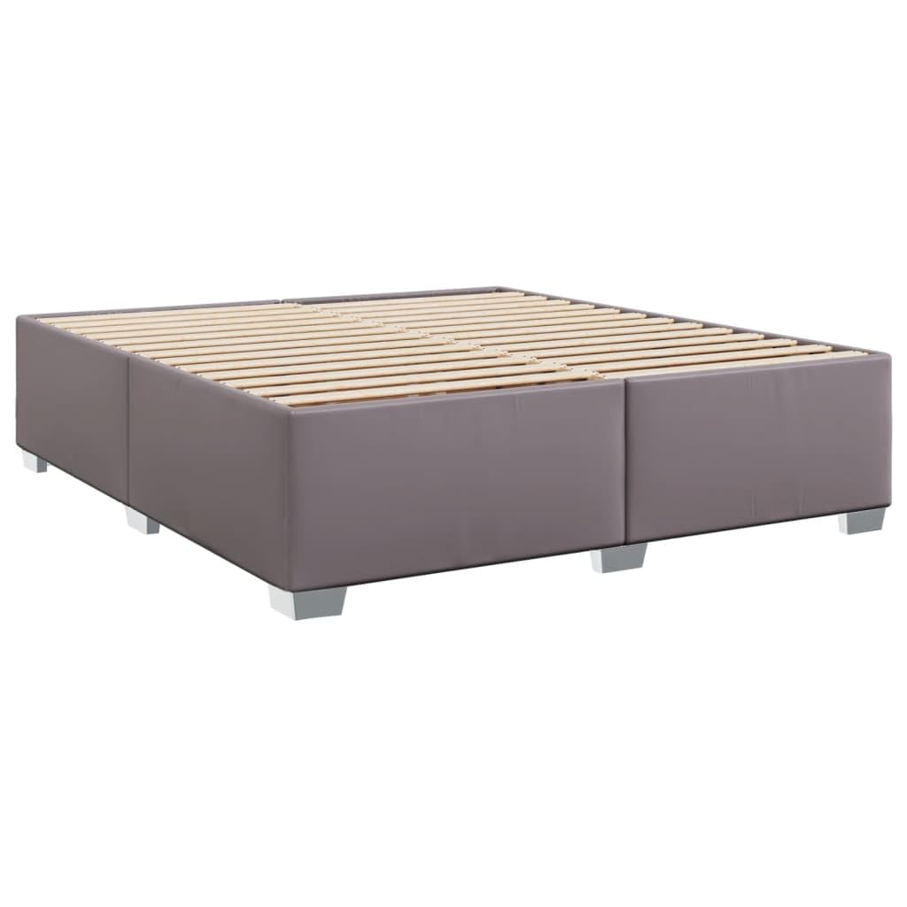 Cama Box Spring con colchón Estructura Cama Bed Frame Cama con colchon somier Mueble Cama Cuero sintético Gris 200x200 cm - 3290738