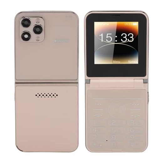 Fabater Phone for Seniors, 2.6 Inch Dual Screen Display Unlocked Cell Phone with Big Buttons, Loud Speaker, LED Flashlight, Camera, Bluetooth, for Elderly Adults (Gold)