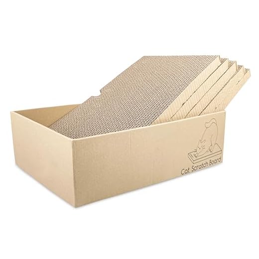 Magrimaxio 5 Pièces Griffoir pour Chat, Griffoir Chats Carton Ondulé, Grattoir Chat Carton 43 X 25.4 X 12.7cm, Griffoirs pour Chats Réversible Antidrapant, Planche à Gratter pour Jouer, Dormir