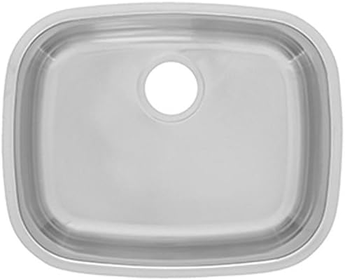 Kindred RSU1721/188K Reginox Undermount Single Bowl Stainless Steel Kitchen Sink, Silk