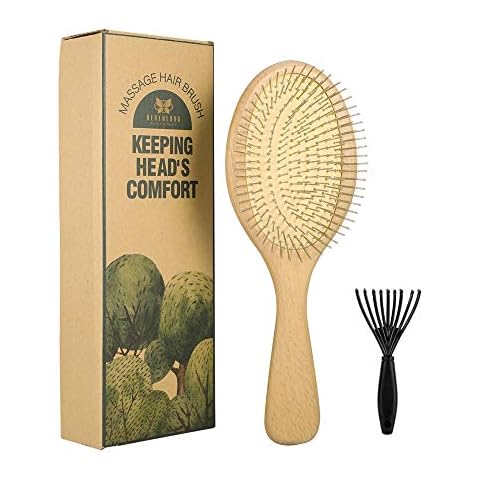 Neverland Haarbürste Antistatische Paddle Haarbürste mit Kissen und Metallstiften Glätten Haare & Massieren Kopfhaut Geeignet für nasse und trockene Haare Oval Cover