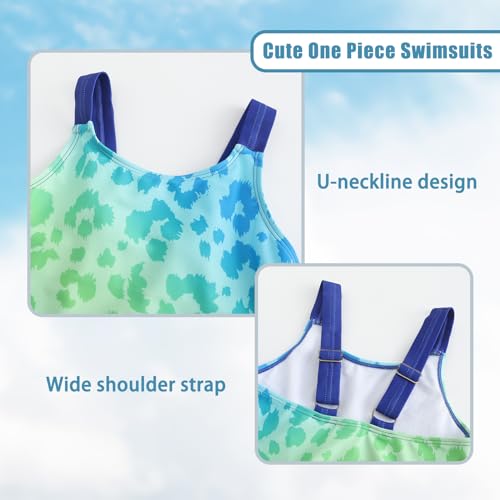 Image of Girls One Piece Swimsuits Tie Dye Bathing Suit for Girls Hawaiian Swimwear 3-16 Years