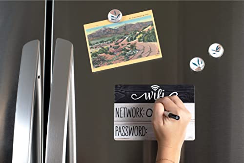 Brothers Bench LGWFSNBW Aesthetic Wifi Password Sign Fridge Magnet, Rustic Wifi Sign With Marker & 2 Stickers, Portable Wifi Password Sign For Home & Guests, Magnetic Black White Wood Sign For Refrigerator thumb #3