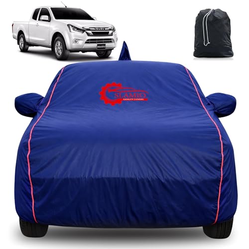Image of 100% Waterproof Car Cover for Isuzu D-Max | All-Weather, Dustproof & UV Protection | Heavy-Duty 3-Layer Fabric | Custom Fit with Mirror & Antenna Pocket | Navy Blue