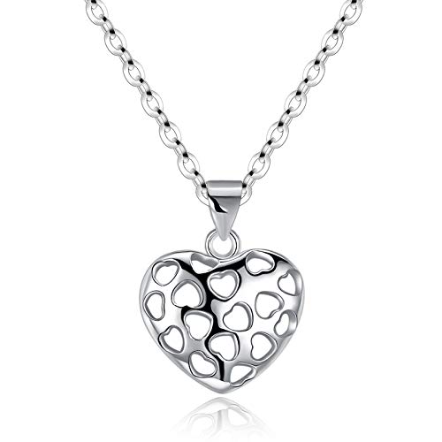 Collier creux en forme de cœur bijou femme pendentif minimaliste tendance