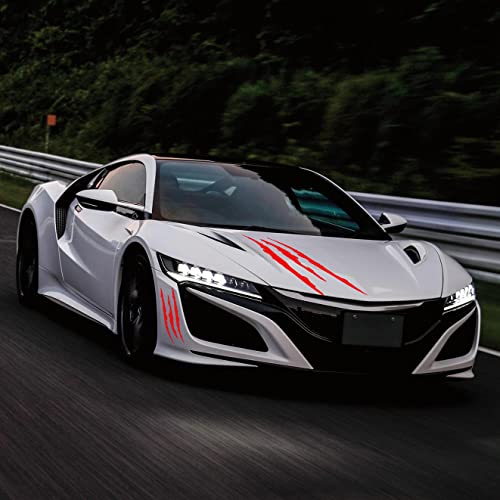 Huwande 3Pcs Car Stickers Vinyl Claw Marks Decals For Men (Red) #TOP2