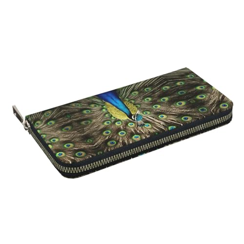 Peacock Feather Print Womens Wallet, Ladies Credit Card Holder, Phone Wallet Purses, Long Clutch Hand Bag2