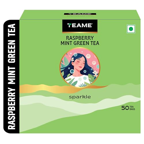 Image of TE-A-ME Green Tea Raspberry and Mint Flavour | Green Tea 50 Teabags