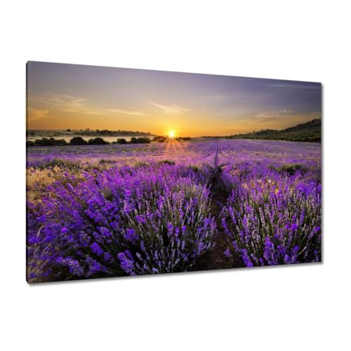 Paysage lavande sur toile 120x80cm pour agrandir un salon sombre