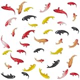 Petit Koifish en plastique: Fabriqué en plastique de haute qualité, les figurines de poissons sont robustes et durables. Ils sont de couleurs vives, pas facile à casser ou à s'estomper, compact et léger pour un transport facile, réutilisable, et avoir une longue durée de vie.