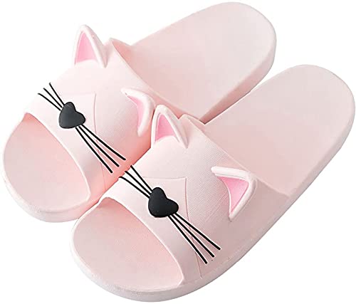 FGDFGDG Hausschuhe Katzenohren Hausschuhe weibliche Sommer Indoor und Outdoor rutschfeste niedliche koreanische Badezimmer Home Soft Bottom Sandalen Flops flip,Rosa,40_41 Cover