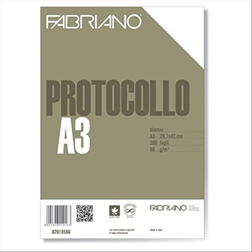 Fabriano 02010566 Fogli Protocollo Standard, 66 G MQ, Confezione 200