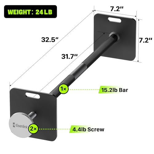 Image of Eisenlink Barbell Bar Set, Quickly Convert Weights into Adjustable Barbell, with One Pair of 4.4LB Bolts, Supporting Weights Up to 264lb, Perfect for Fitness Training, Home Gym