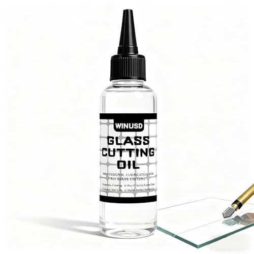 WINUSD 4oz Glass Cutting Oil for All Glass Cutting Tools Glass Cutter Oil Lubricant for Stained Glass Mirrors Glass Bottles Tiles Mosaic Cutting Oil for Glass Cutter Wheels Glass Scoring Tools