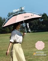 Chakipee Regenschirm Groß Sturmfest Kompakter Reise für Damen und Herren– Automatik Auf und Zu Taschenschirm Tragbarer UV-Schirm, Taschenschirme 210T Beschichtung 115 cm Spannweite 8 Rippen Rosa – Ansicht 4