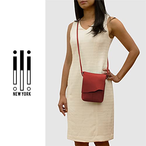 Image of ili New York Leather Mini Sac Crossbody - Genuine Leather Crossbody Bags for Women with RFID Blocking, Adjustable Strap